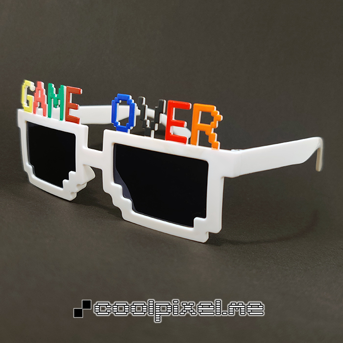 CoolPixel.me MODEL 154 – STEL hvid m Game Over 3d text, blank, LINSE – STR 14,4