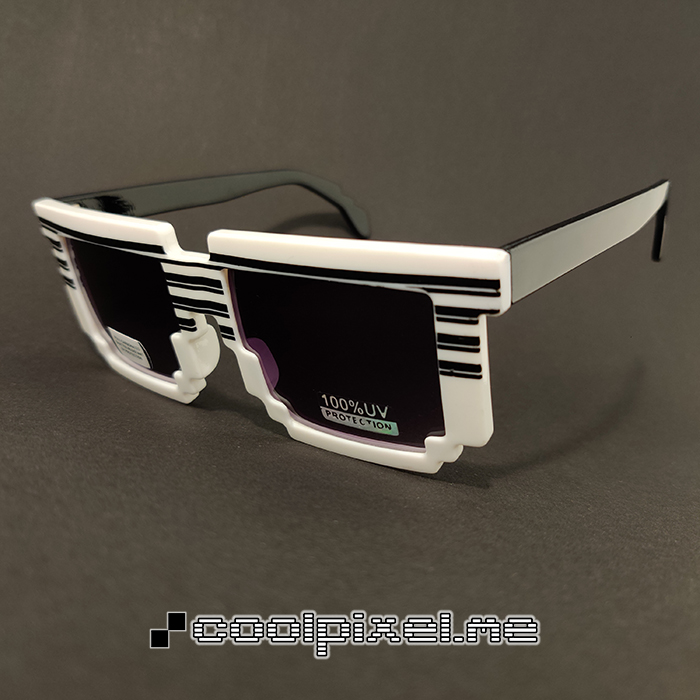 CoolPixel.me MODEL 247 – STEL hvid m sorte striber, blank, LINSE gradueret – STR 14,4