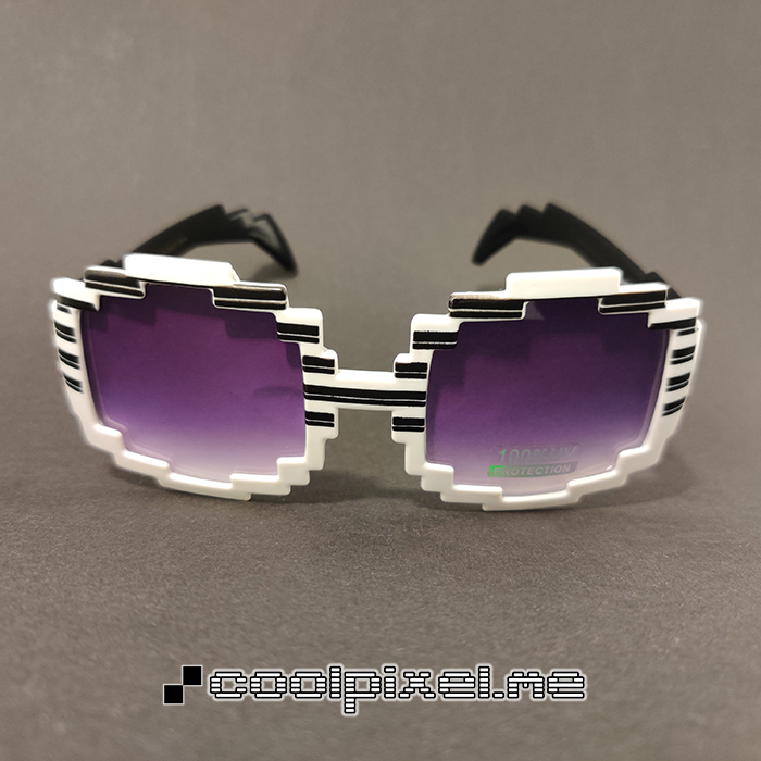 MODEL 252- STEL hvid, blank med sorte striber og sorte vinger, LINSE lilla gradueret - STR 12,5 - PRIS 250 - photo light box w LOGO - 3