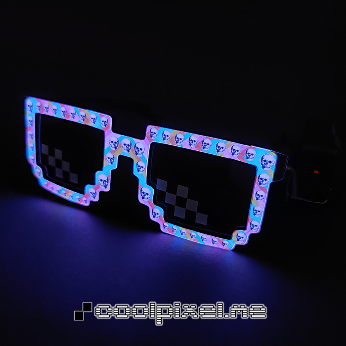 MODEL 146 – STEL Le pink med skulls, blank, LINSE normal med hvide pixels – STR 14,3