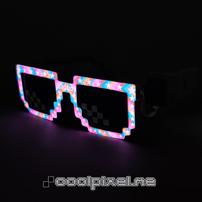 MODEL 179 – STEL Le pile pink med strjerner, blank, LINSE normal med hvide pixels – STR 14,3